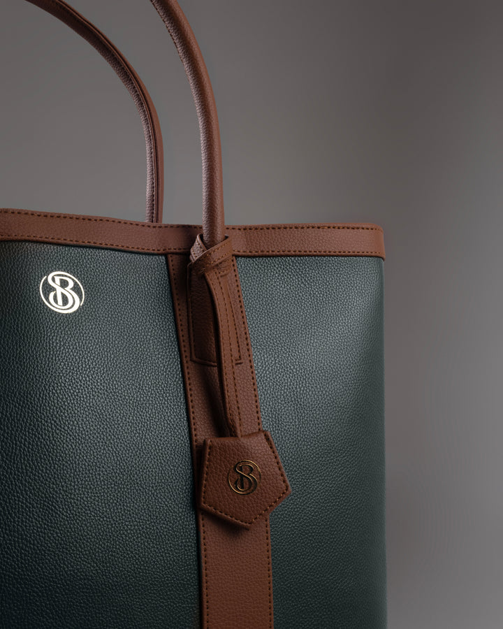 The Cambridge Classic Tote-Olive / tan Combo