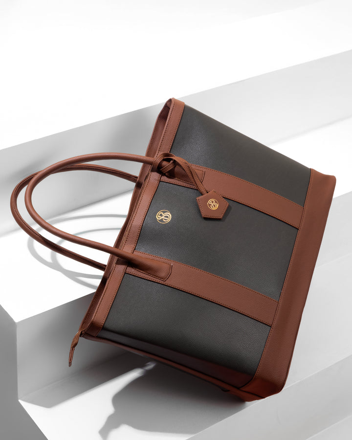 The Cambridge Classic Tote-Olive / tan Combo