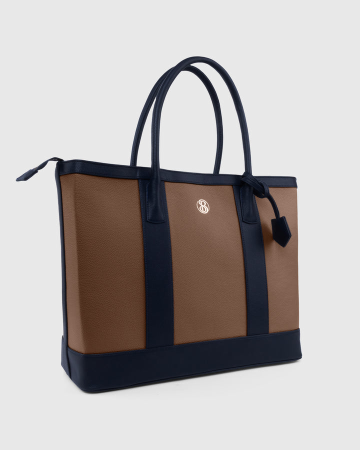 The Cambridge Classic Tote-Beige / navy combo