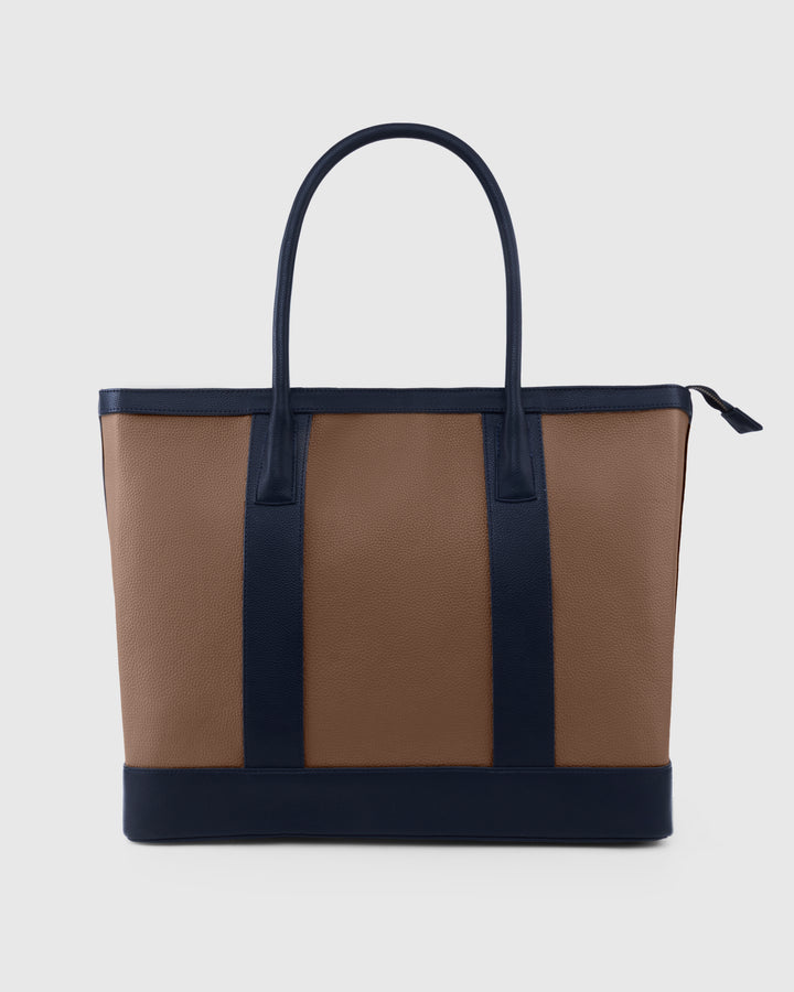 The Cambridge Classic Tote-Beige / navy combo