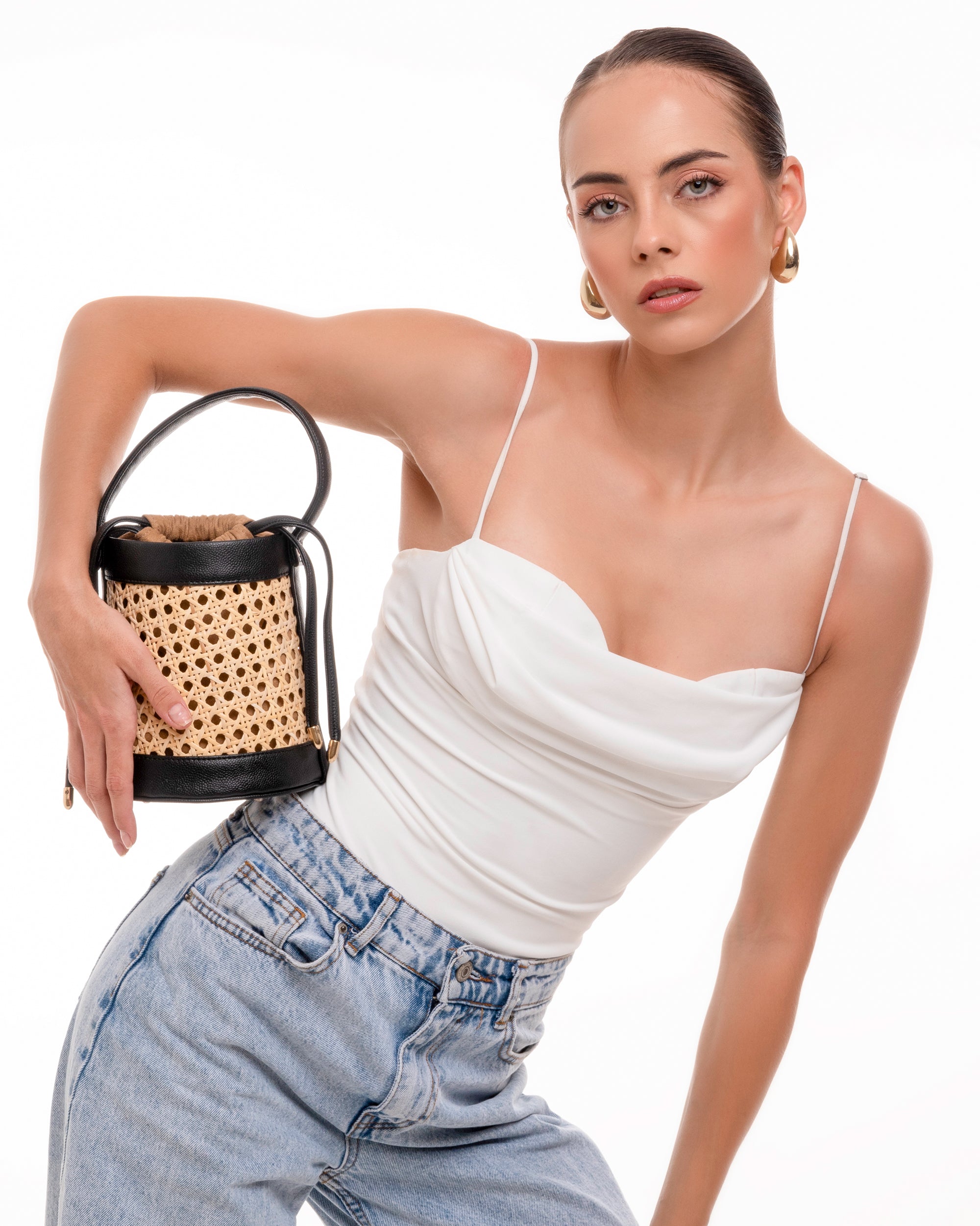 Black Meadow Bucket Bag - Suave Bags  #