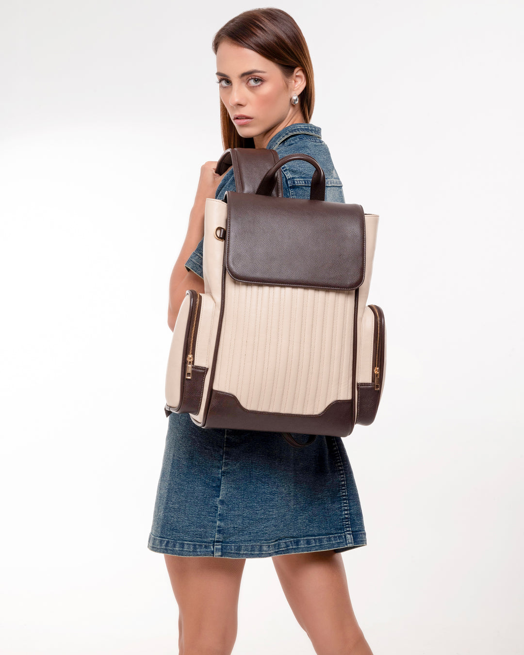 Brown Mono Nomad Backpack - Suave Bags