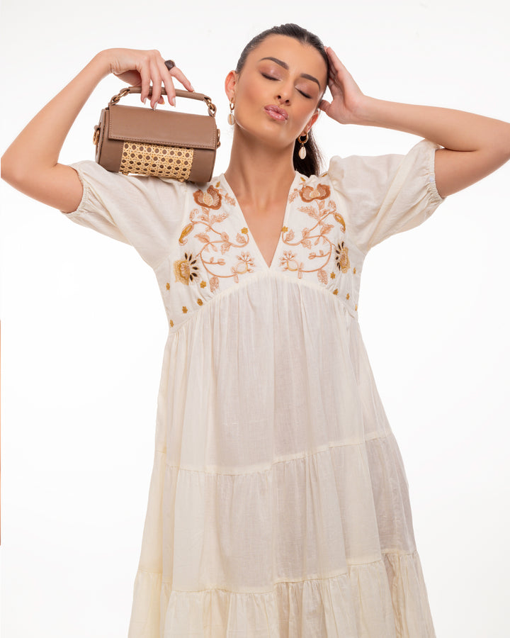 Tan Meadow Roller Clutch - Suave Bags