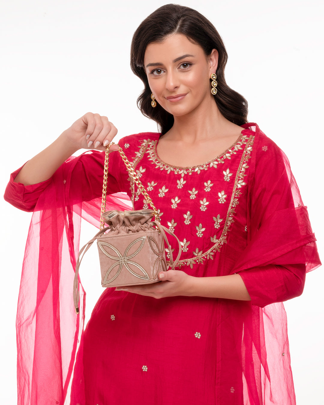 Kohinoor Potli Bag - Suave Bags Rose Pink
