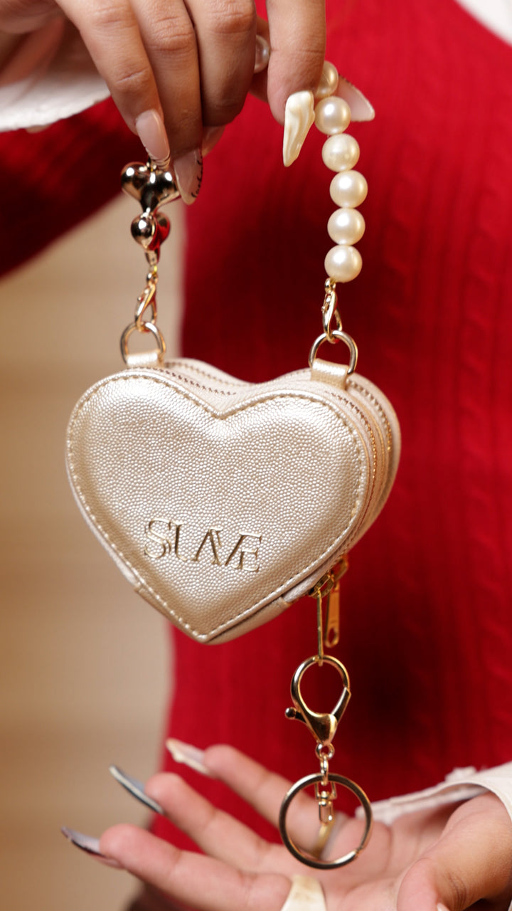Gold Love Lock Mini Heart Bag