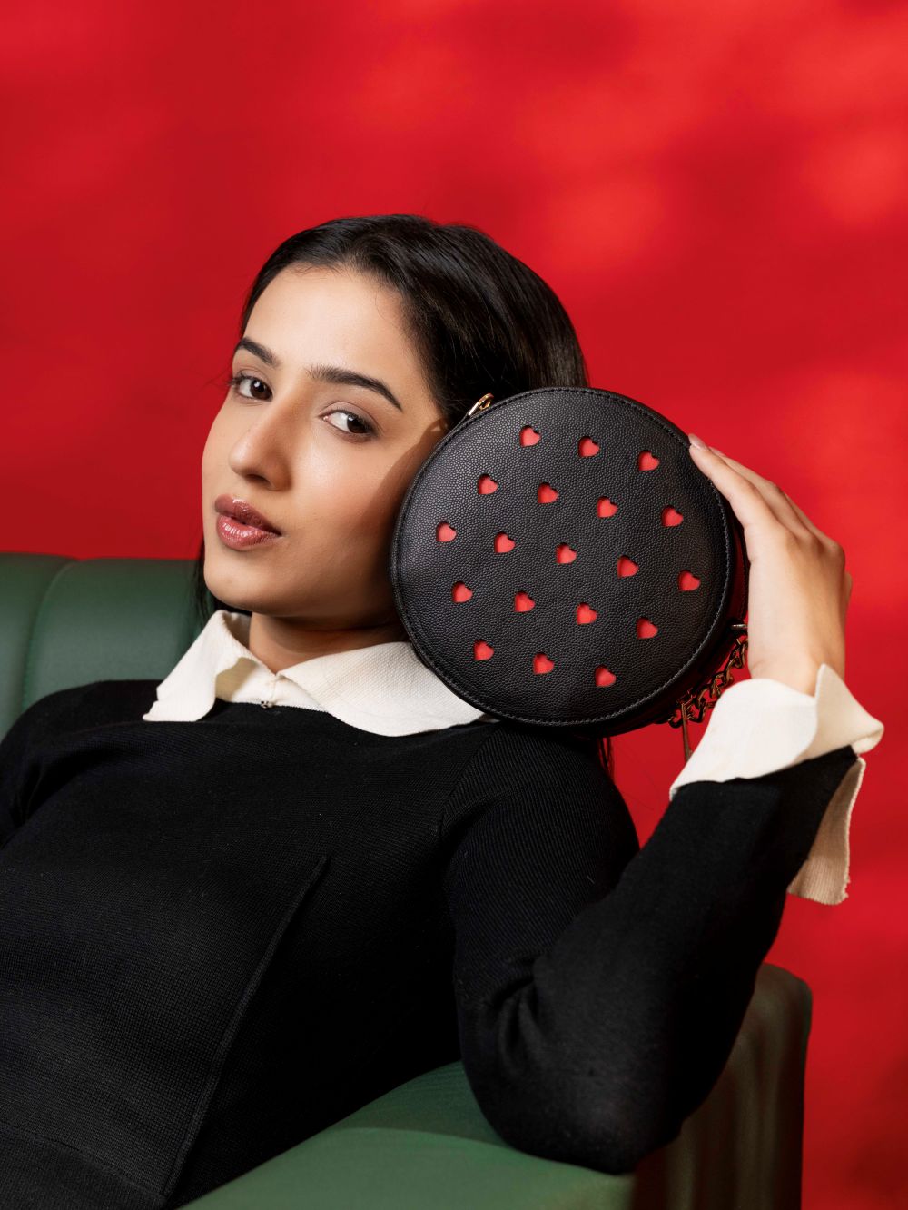 Black Love Pop Circle Sling Bag