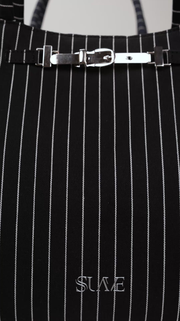 The Harper Denim Tote – Pinstripe Denim Edition