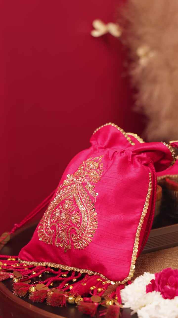 Zara Potli Bag - Rani pink